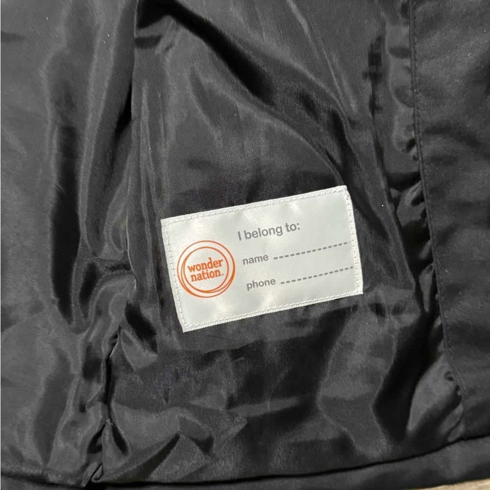 Wonder Nation Black Hooded Puffer Jacket Double Zipper Polyester Size 2t - Picture 4 of 11